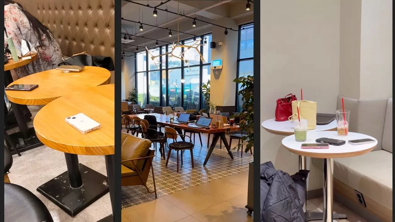 Ordinary cafés in South Korea, where a table is reserved with a phone